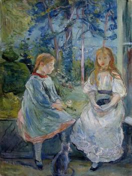 貝爾特 摩裡索特 Little Girls at the Window, Jeanne and Edma Bodeau